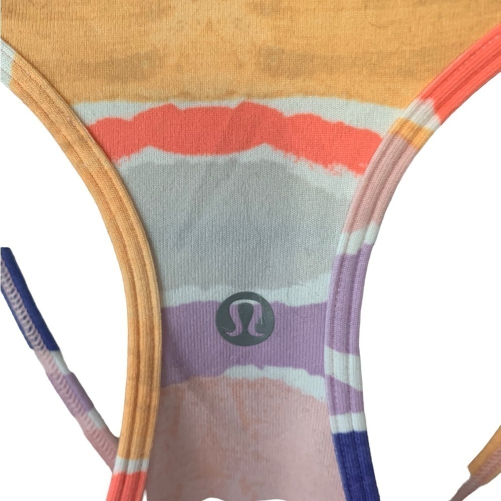 Lululemon Cool Racerback Beacher Stripe White Iris Flower - Picture 4 of 5